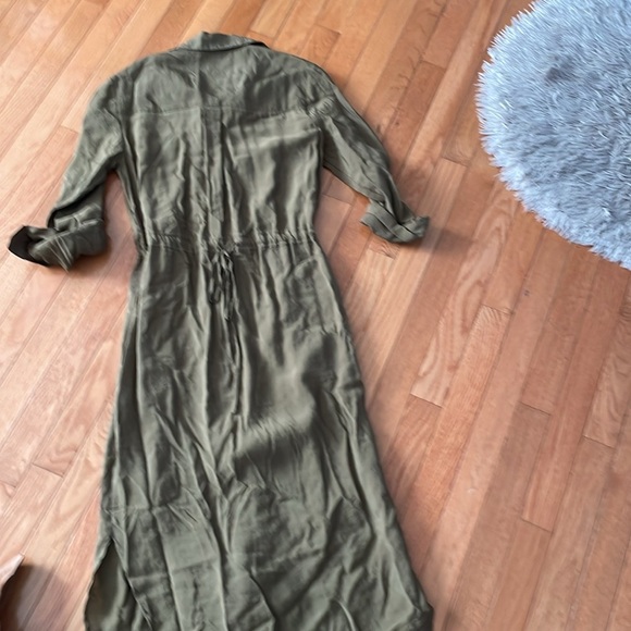 Maeve Olive Green Button-Up Maxi Dress Size 2 - Picture 8 of 9